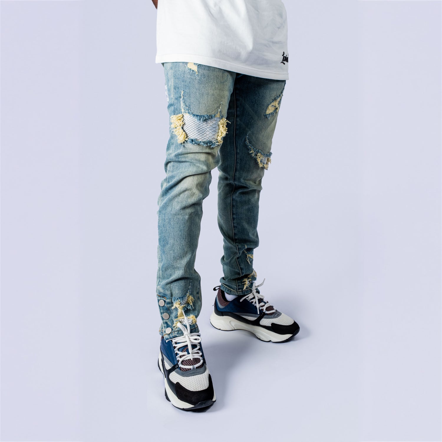 Jean Destroyed Bleu LVB Paris