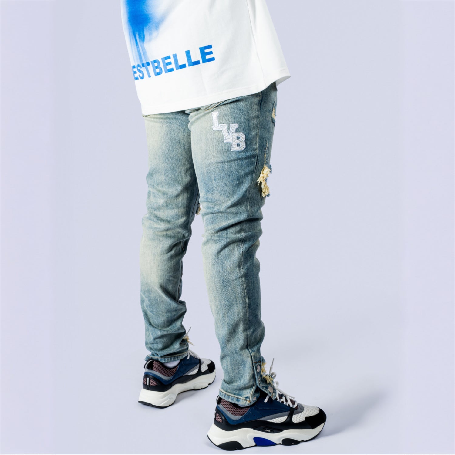 Jean Destroyed Bleu LVB Paris
