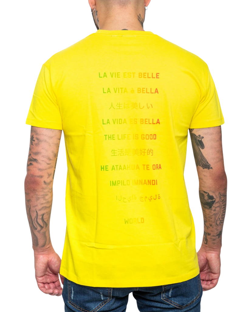 T-SHIRT CITRON WORLD LA VIE EST BELLE PARIS