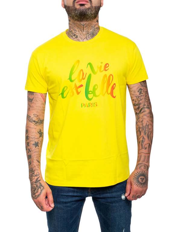 T-SHIRT CITRON WORLD LA VIE EST BELLE PARIS