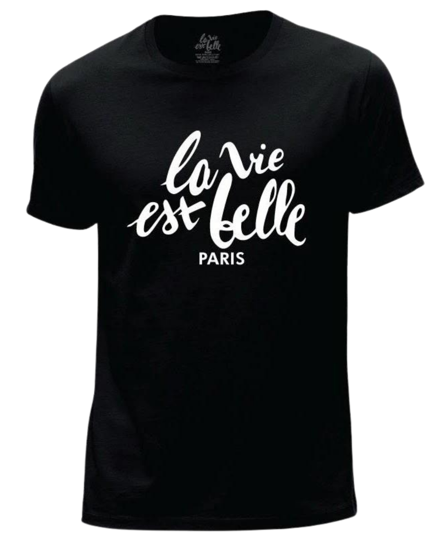T-SHIRT NOIR LA VIE EST BELLE PARIS