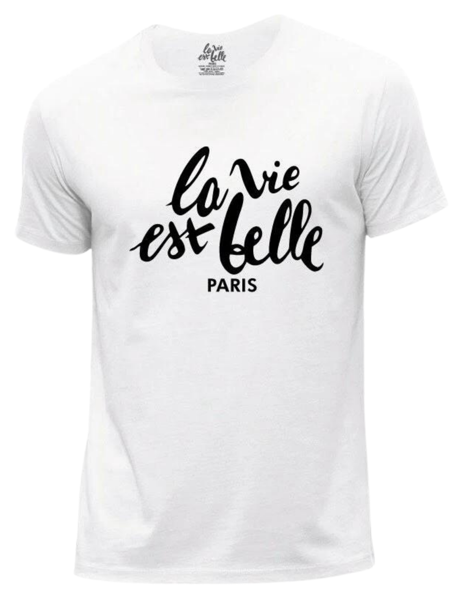 T-SHIRT BLANC LA VIE EST BELLE PARIS