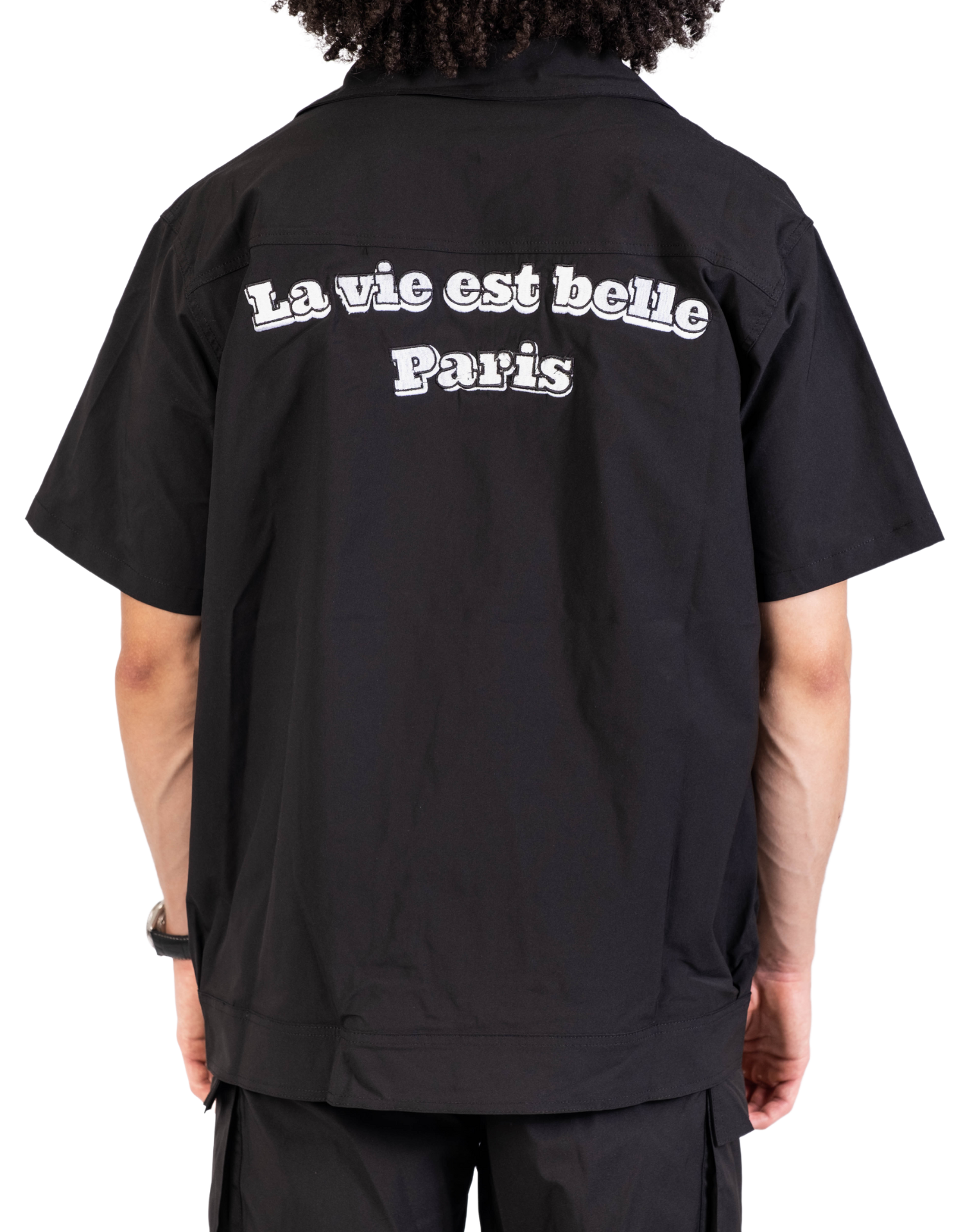 ENSEMBLE CHEMISE À MANCHES COURTES NOIR LA VIE EST BELLE PARIS